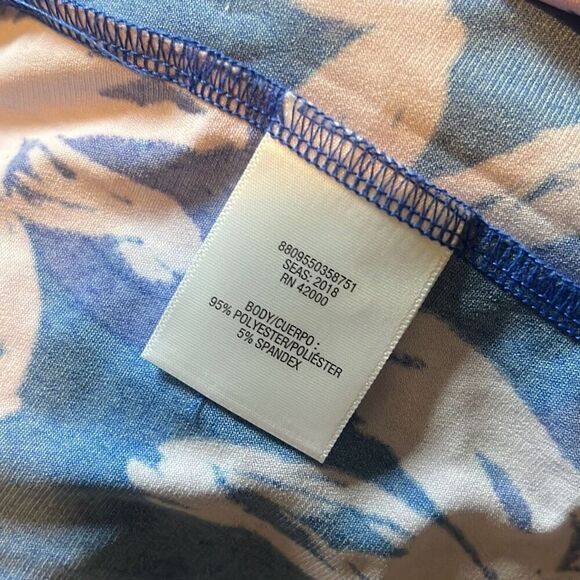 NWT Jaclyn Smith Womens Floral Cold Shoulder Dress Blue - Picture 9 of 9